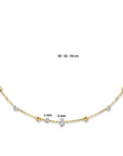 14K bicolor goud geel/wit collier bolletjes gediamanteerd 3,0 mm 40 - 42 - 44 cm 4208871 - PansiteNederland.nl