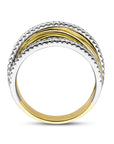 14K Bicolor Geel- En Witgoud Geel/Wit Ring Diamant 0.25Ct H Si 4208873 - PansiteNederland.nl