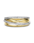 14K Bicolor Geel- En Witgoud Geel/Wit Ring Diamant 0.25Ct H Si 4208873 - PansiteNederland.nl