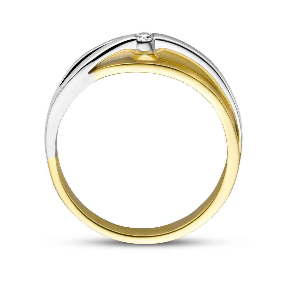 Bicolor gouden ring diamant 0.04ct h si 14K - 4208878, exclusief en kwalitatief hoogwaardig. Ontdek nu!