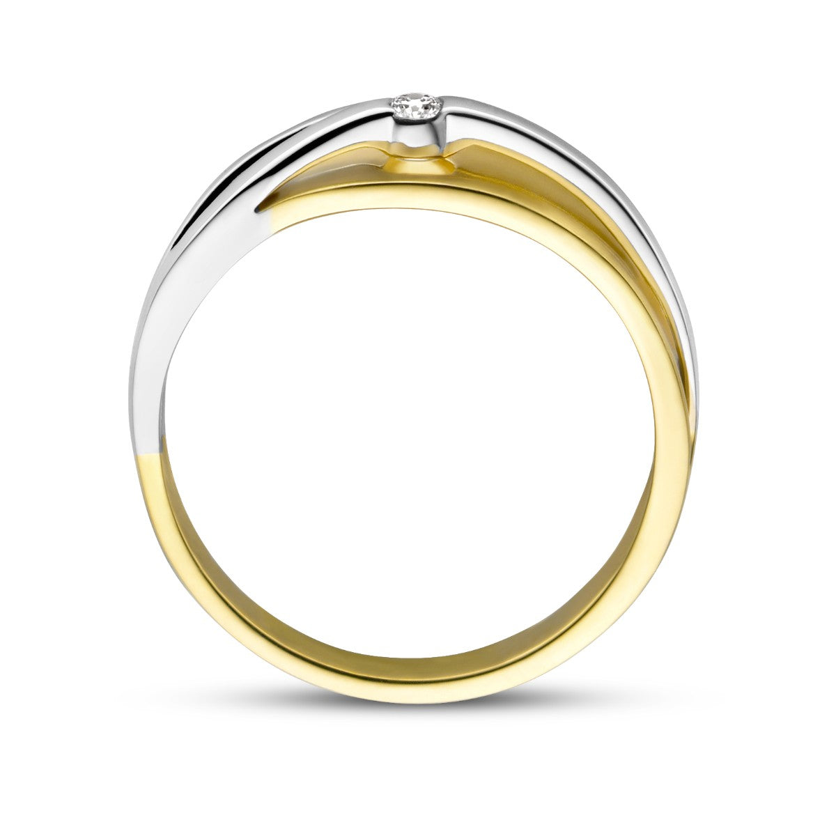 14K Bicolor gouden ring diamant 0.04ct h si- 4208878 - PansiteNederland.nl