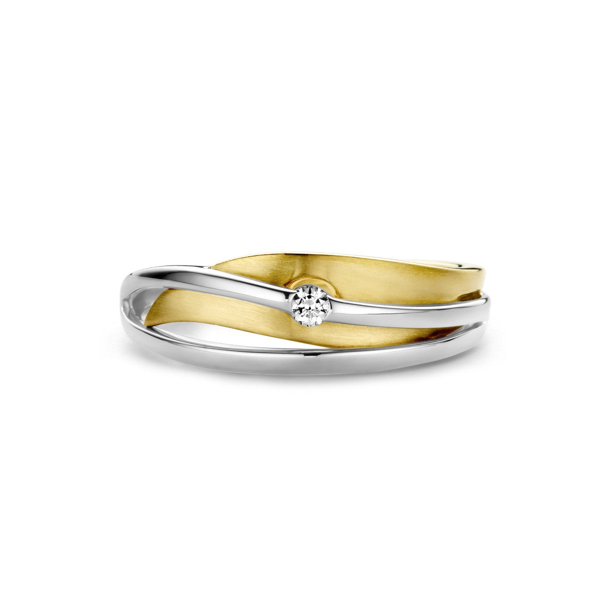 14K Bicolor gouden ring diamant 0.04ct h si- 4208878 - PansiteNederland.nl