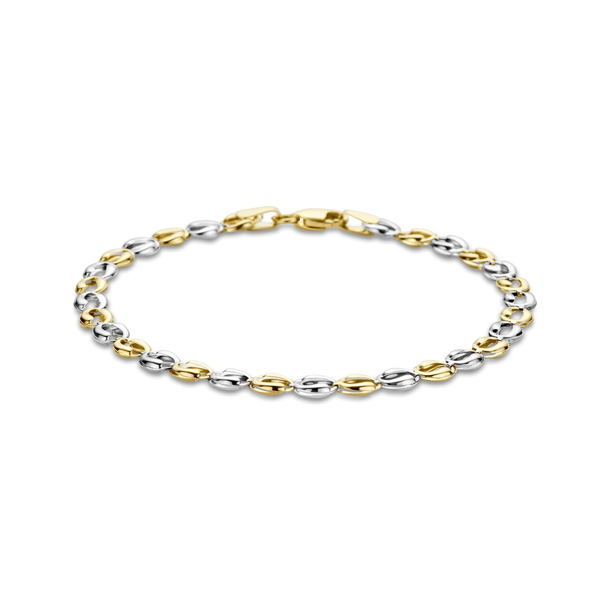 14K Bicolor Goud Geel/Wit Armband 4,5 Mm 19 Cm 4208884 - PansiteNederland.nl