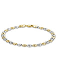 14K Bicolor Goud Geel/Wit Armband 4,5 Mm 19 Cm 4208884 - PansiteNederland.nl