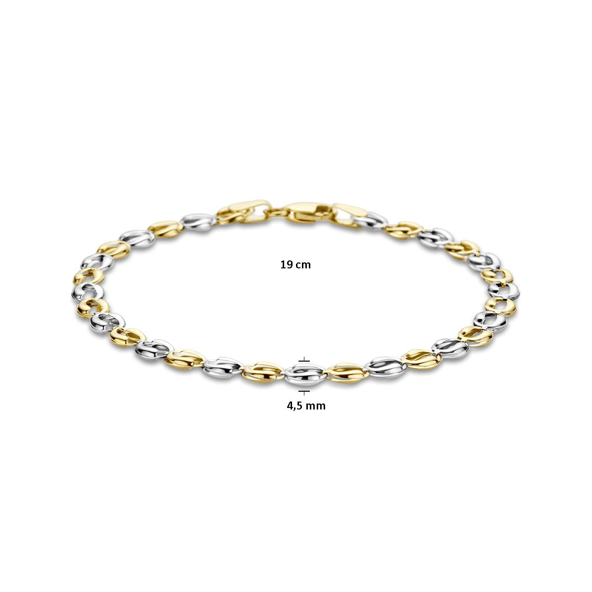 14K Bicolor Goud Geel/Wit Armband 4,5 Mm 19 Cm 4208884 - PansiteNederland.nl