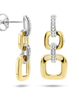 14K Bicolor Goud Geel/Wit Oorhangers Schakel Diamant 0.11Ct (2X 0.055Ct) H Si 4208886 - PansiteNederland.nl
