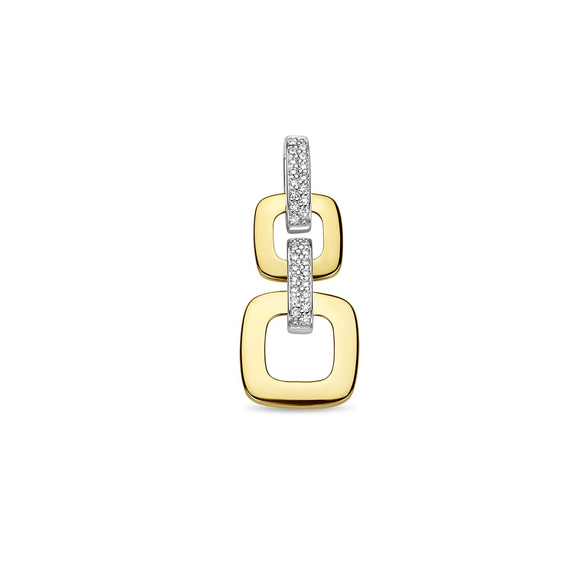 14K bicolor goud geel/wit hanger schakel diamant 0.13ct h si 4208887 - PansiteNederland.nl