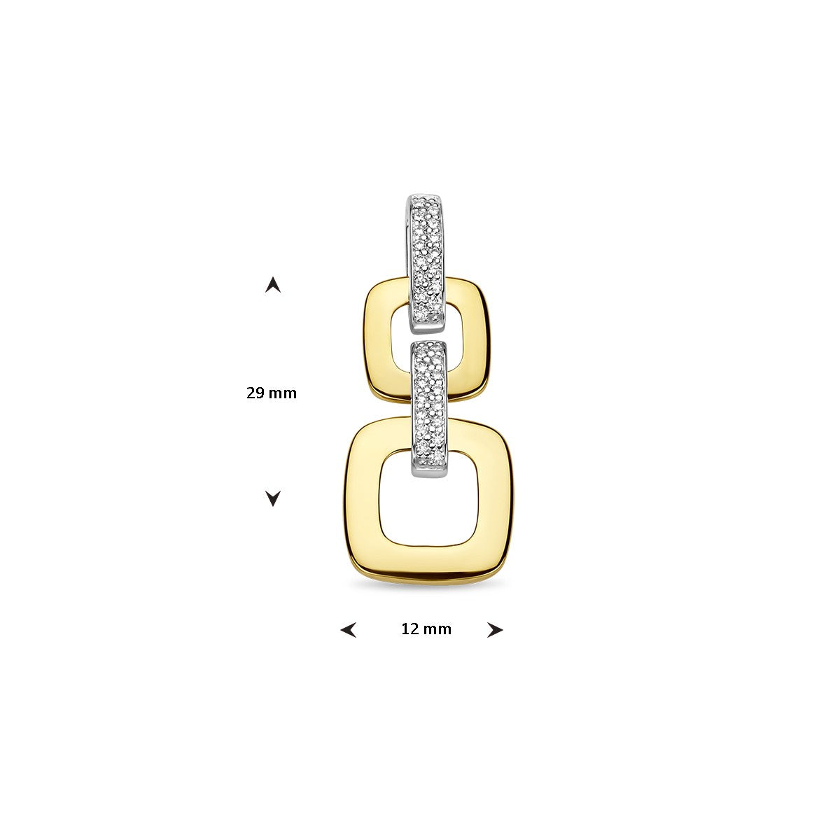 14K bicolor goud geel/wit hanger schakel diamant 0.13ct h si 4208887 - PansiteNederland.nl