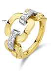 14K Bicolor Geel- En Witgoud Geel/Wit Ring Schakel Diamant 0.11Ct H Si 4208888 - PansiteNederland.nl