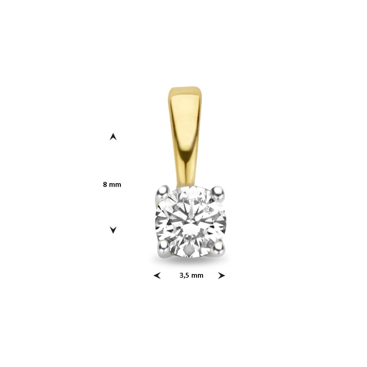 14K Bicolor Gouden Hanger | Hanger Diamant h si | 4208894 - PansiteNederland.nl