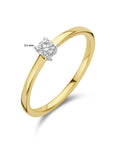 14K Bicolor Geel- En Witgoud Geel/Wit Aanzoeksring Diamant 0.15Ct H Si 4208905 - PansiteNederland.nl