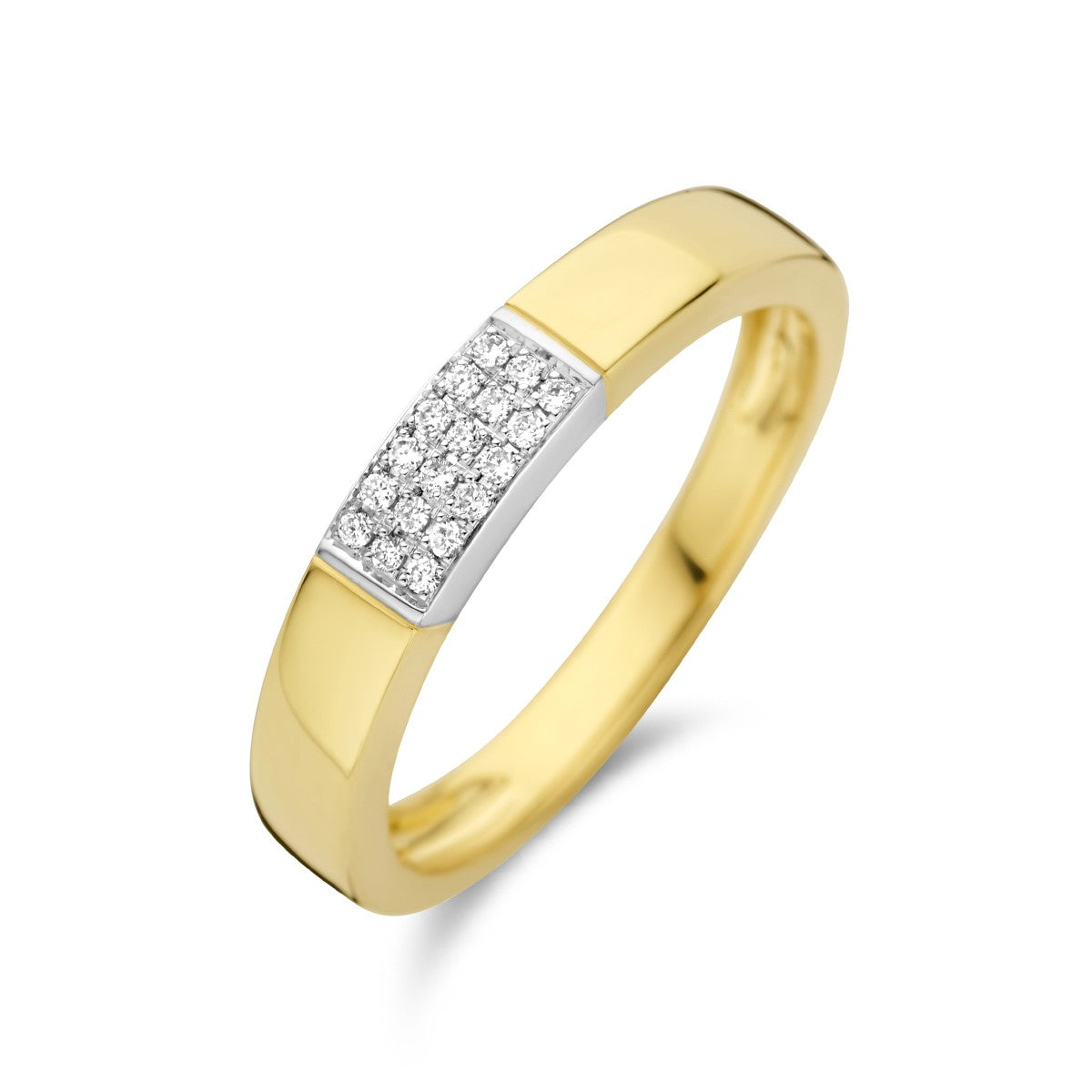 14K Bicolor Geel- En Witgoud Geel/Wit Ring Diamant 0.07Ct H Si 4208912 - PansiteNederland.nl