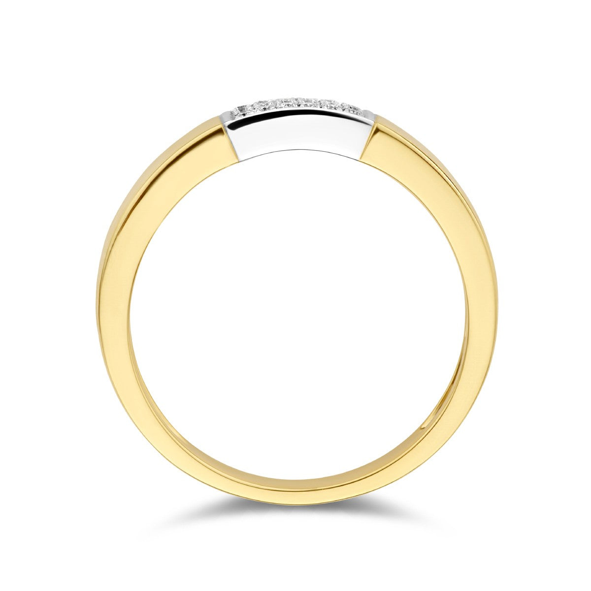 14K Bicolor Geel- En Witgoud Geel/Wit Ring Diamant 0.07Ct H Si 4208912 - PansiteNederland.nl