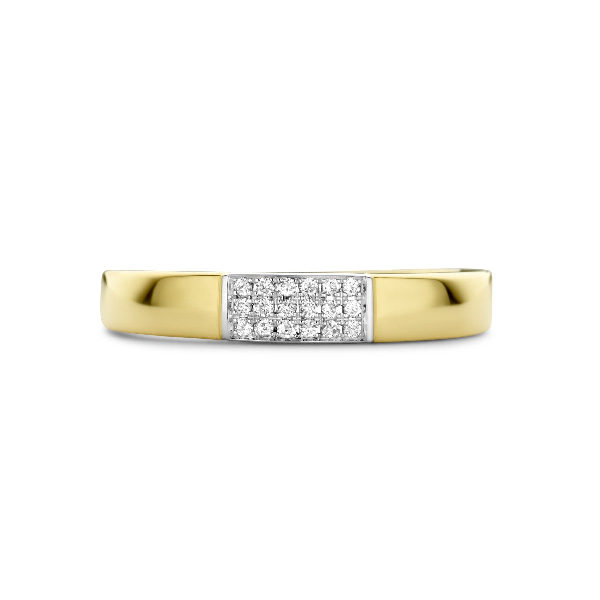 14K Bicolor Geel- En Witgoud Geel/Wit Ring Diamant 0.07Ct H Si 4208912 - PansiteNederland.nl
