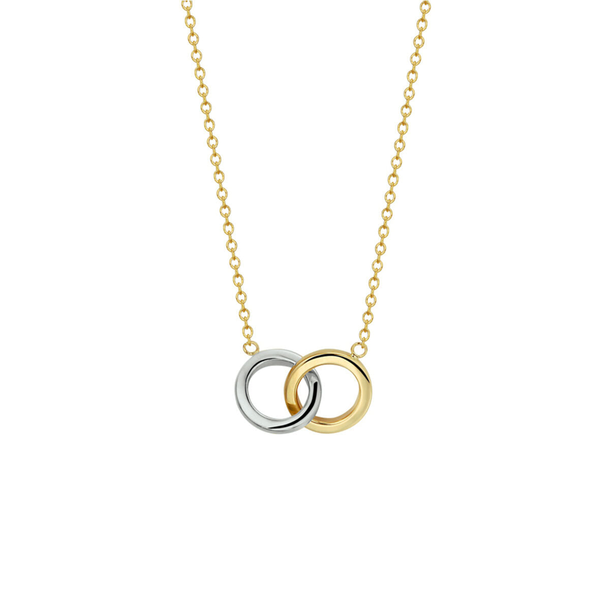 14K bicolor goud geel/wit collier rondjes 40 - 42 - 44 cm 4208942 - PansiteNederland.nl