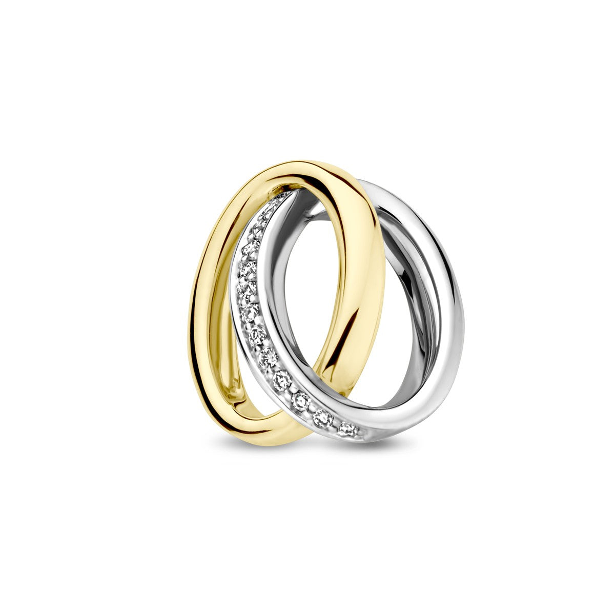 14K bicolor goud geel/wit hanger diamant 0.05ct h si 4208971 - PansiteNederland.nl