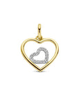 14K bicolor goud geel/wit hanger hartjes zirkonia 4208972 - PansiteNederland.nl