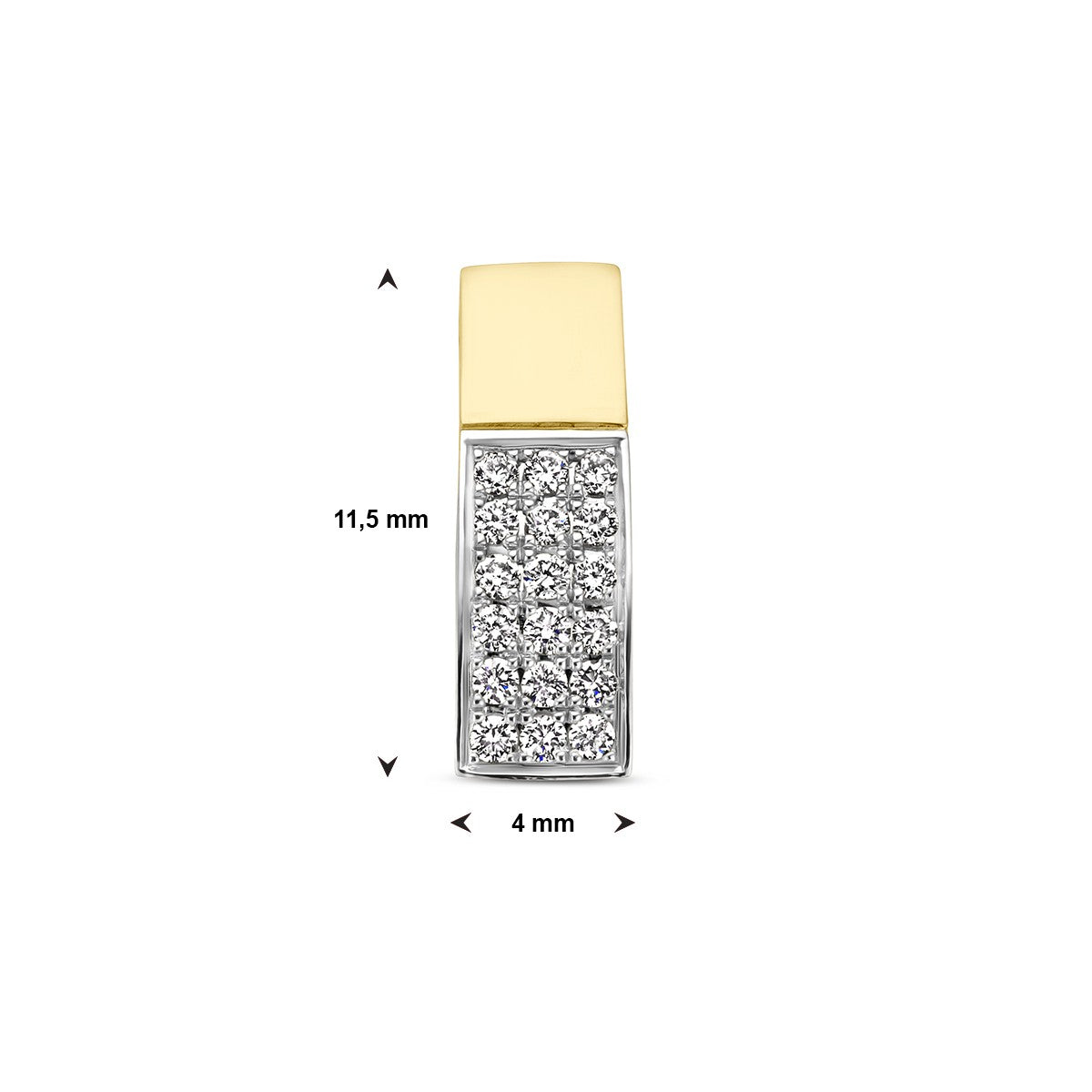 14K bicolor goud geel/wit hanger diamant 0.07ct h si 4208985 - PansiteNederland.nl