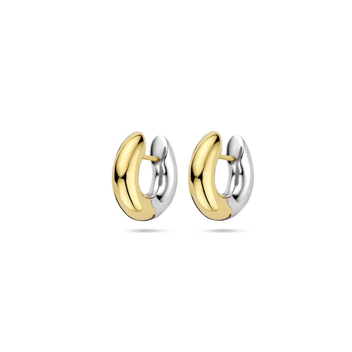 14K bicolor goud geel/wit klapoorringen 19 mm - 4209033 - PansiteNederland.nl