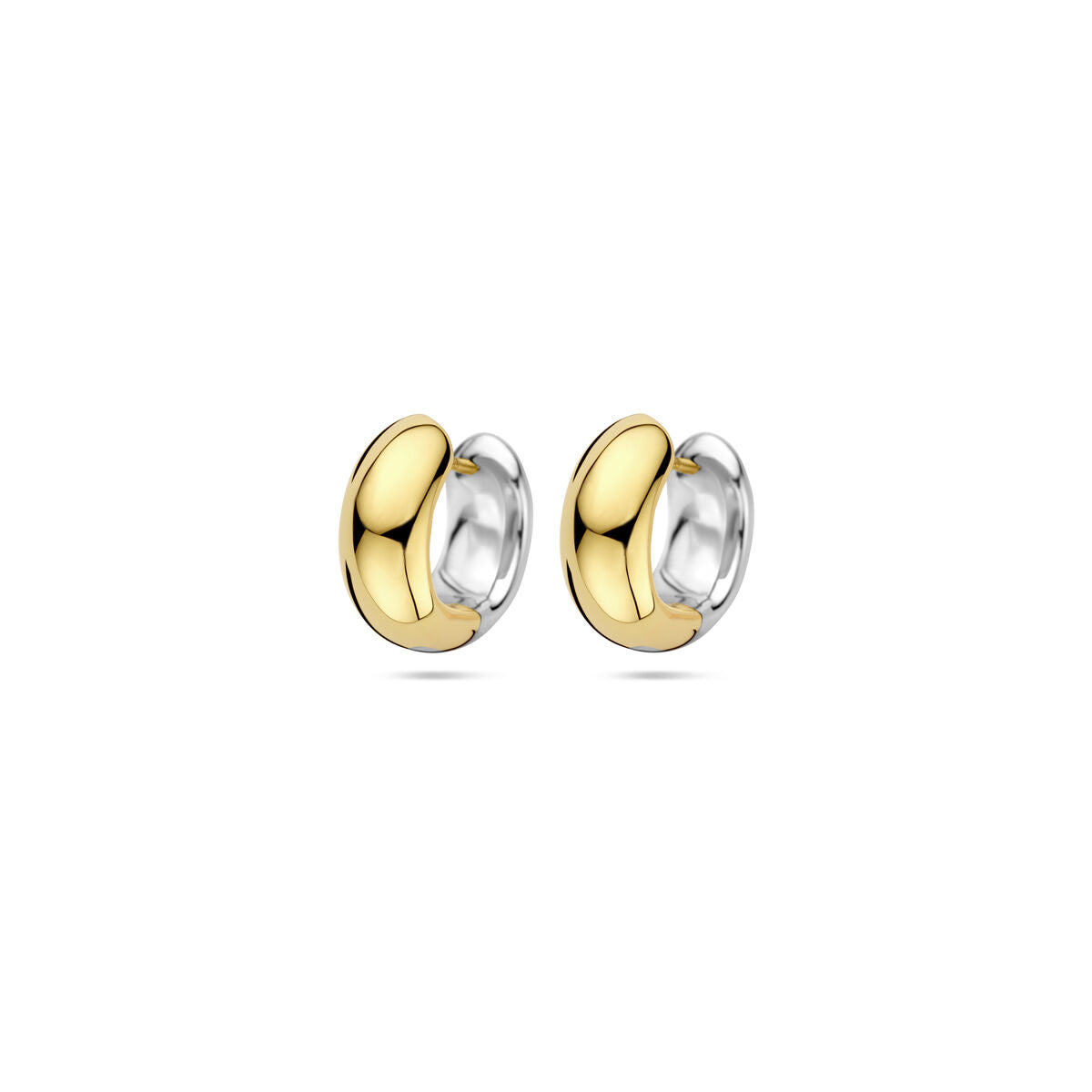 14K bicolor goud geel/wit klapoorringen 17 mm - 4209034 - PansiteNederland.nl