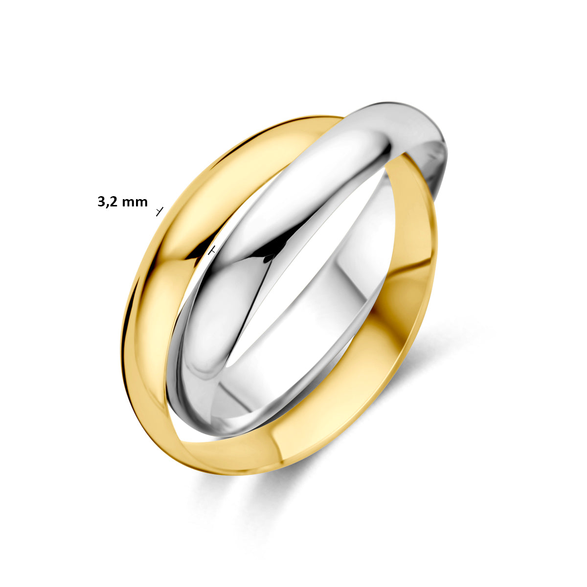 Ring 14K bicolor goud geel/wit