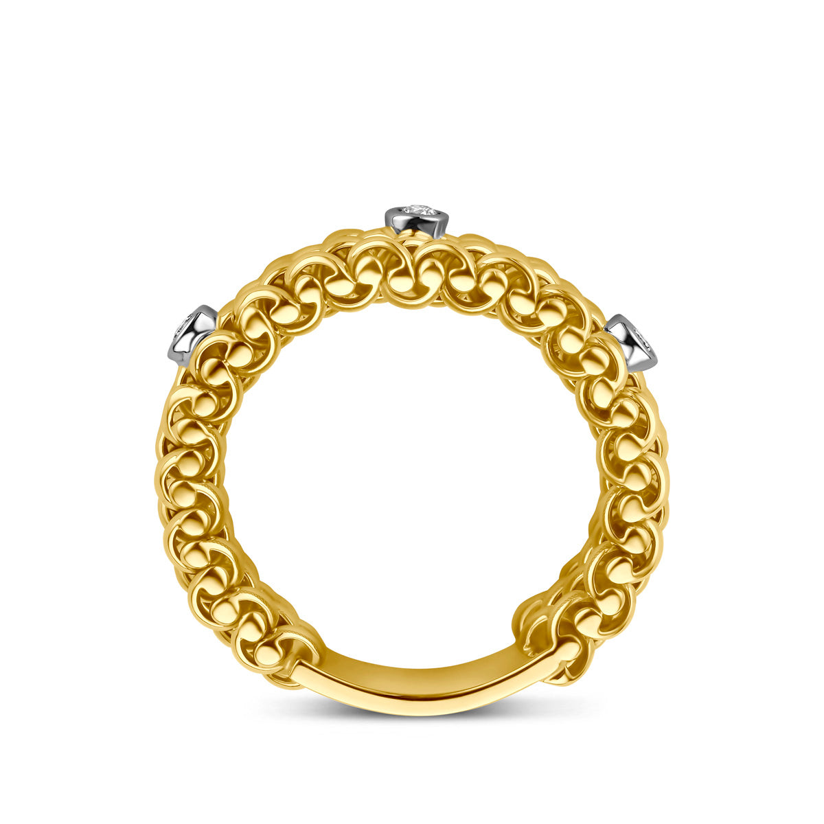 Ring diamant 0.09ct g vs 14K bicolor goud