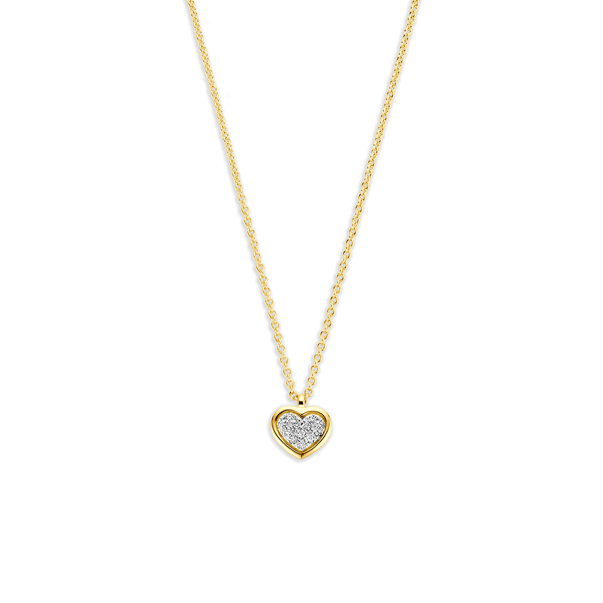 Fantasy Collection Collier hartje en diamant 14K bicolor goud 0.05ct h si 42 - 43,5 - 45 cm