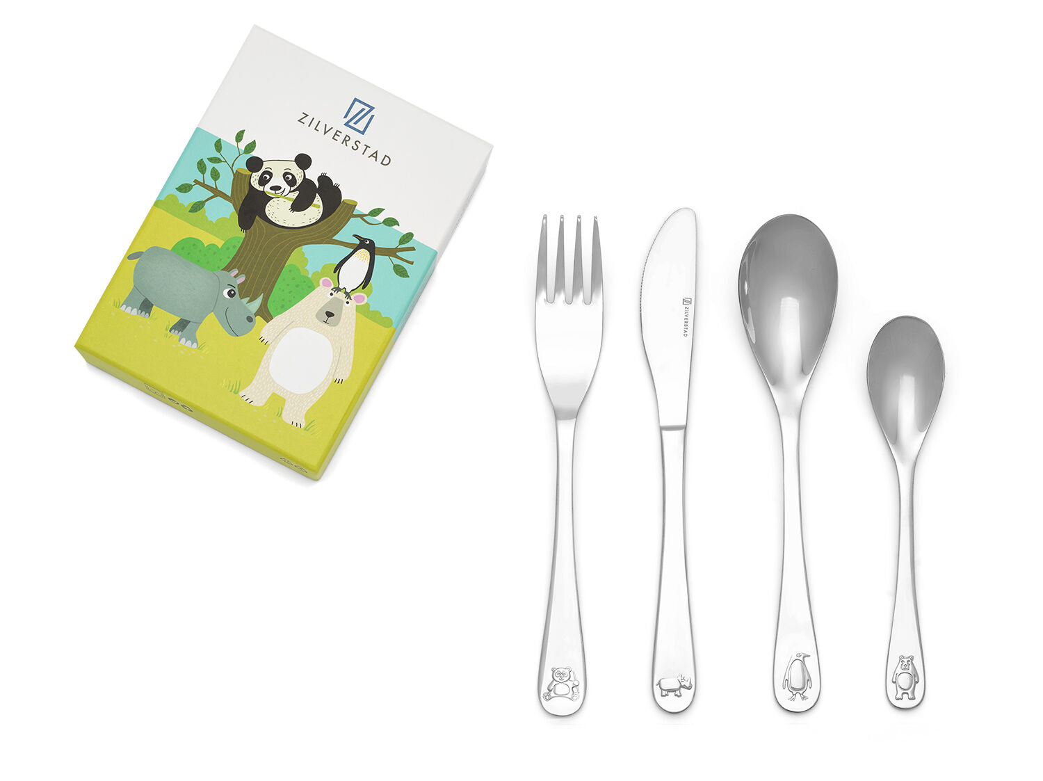 Kinderbestek 4 Delig Wildlife RVS