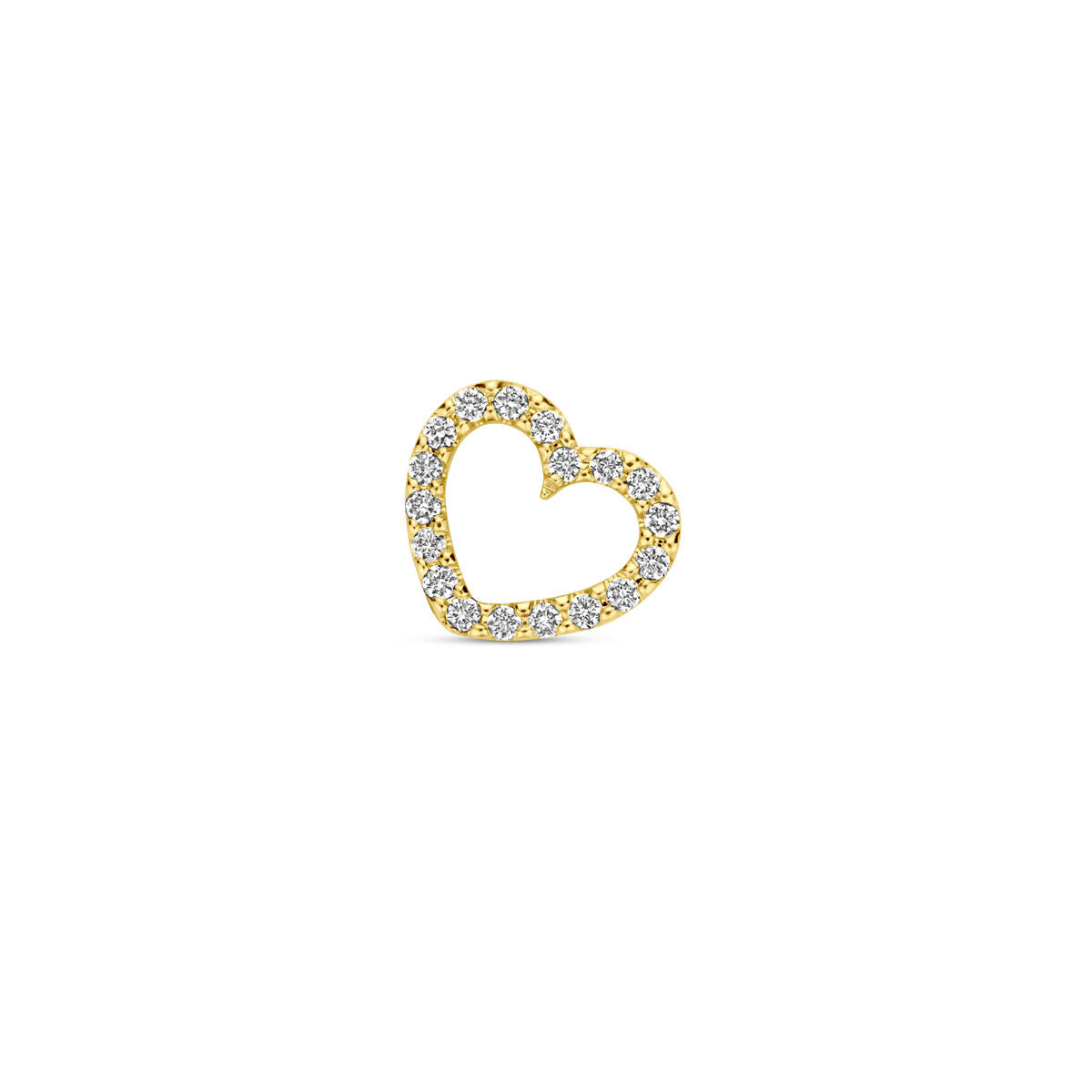14K geelgouden hanger hartje diamant 0.05ct h si 6,5 mm - 4033299 - PansiteNederland.nl