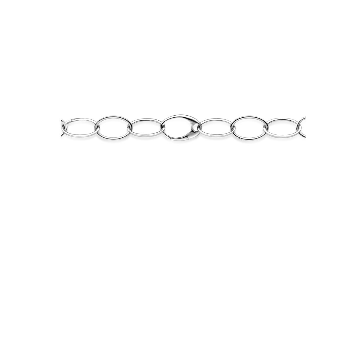 Fantasy Collection Collier anker 16 mm 45 cm zilver gerhodineerd