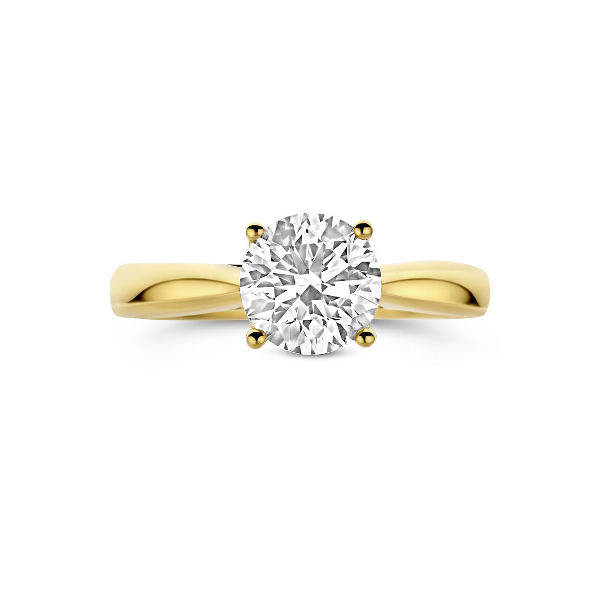 Ring lab grown diamant 1.50ct f vs 14K geelgoud