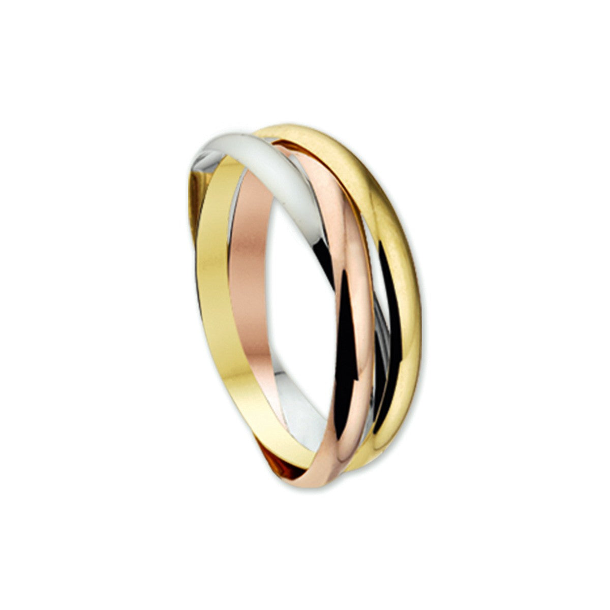 14K Tricolor Goud Trinity Ringen 4300443