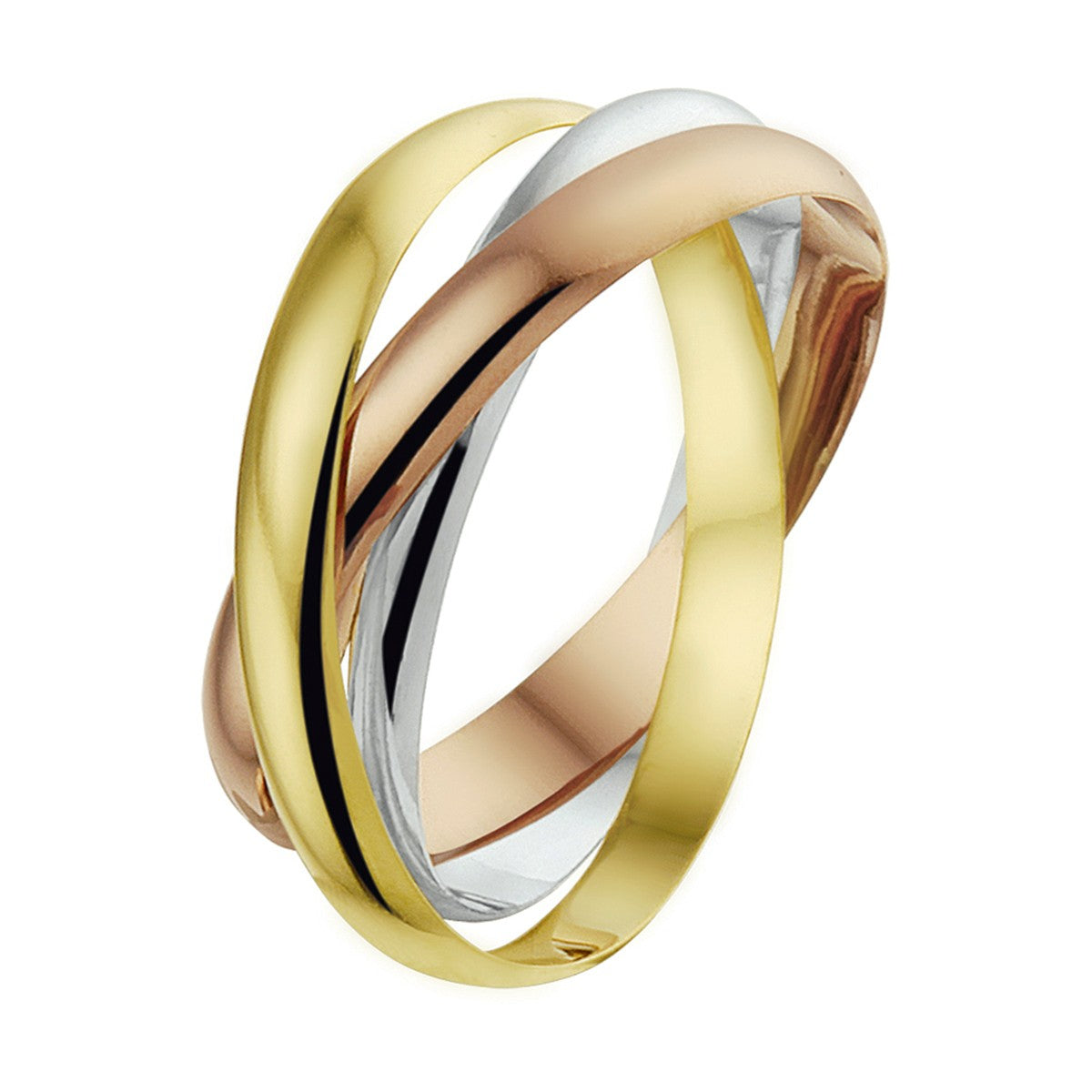 14K Tricolor Goud Trinity Ringen 4300454 - PansiteNederland.nl