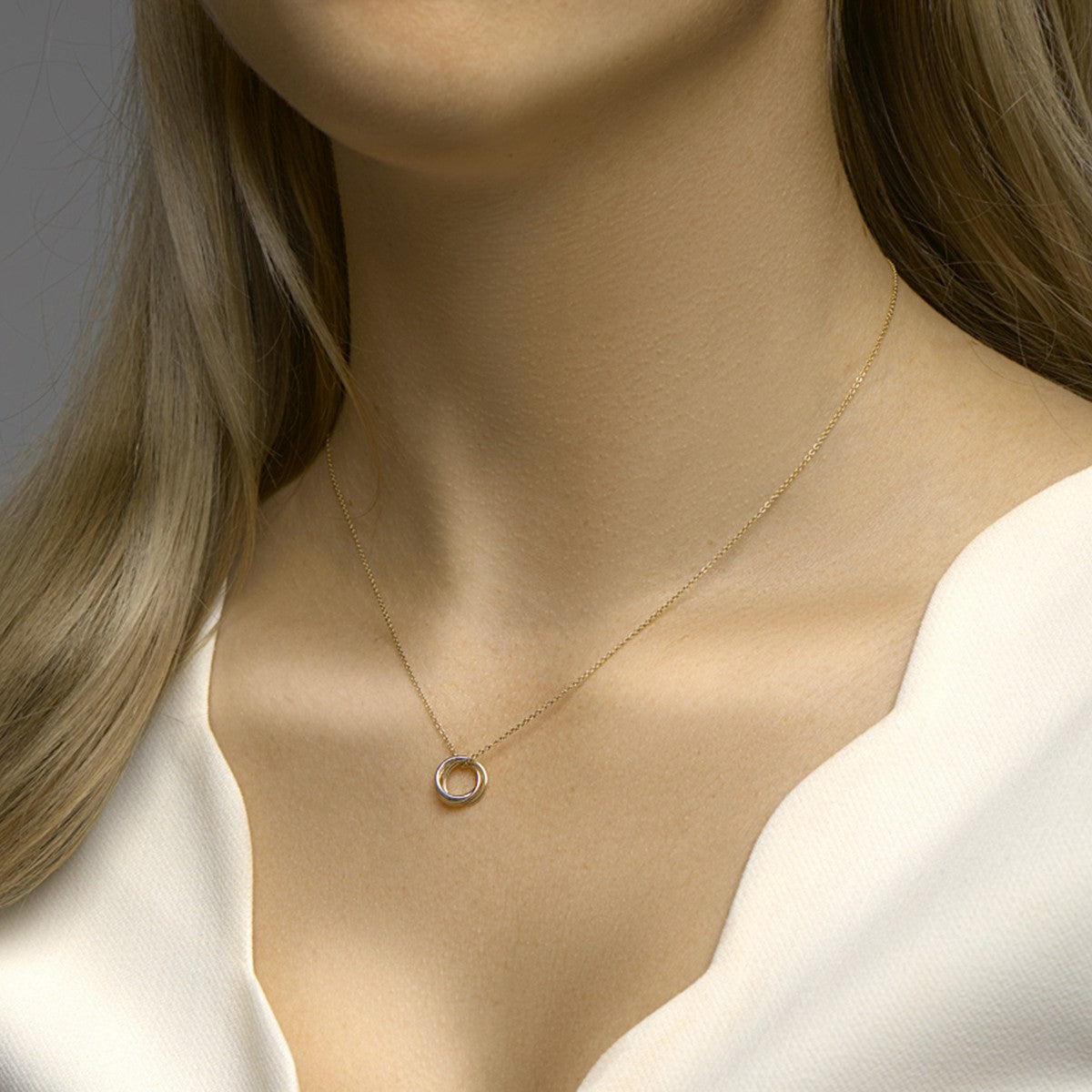 14K tricolor goud hanger tricolor 4300554 - PansiteNederland.nl