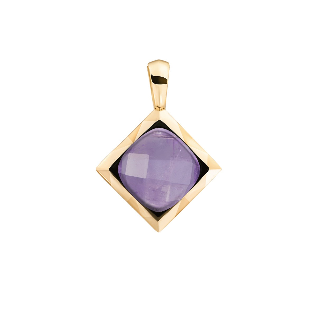 Sparkling Jewels Hanger | Amethyst Cushion Cut Amulet - Gold SPG32-G05 - PansiteNederland.nl