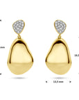 14K geelgouden oorhangers diamant 0.20ct 2x 0.10ct h si 27 mm - 4034687