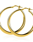 ZINZI gold plated zilveren oorringen met organisch gevormde buis 3,5mm breed en handige bovensluiting 40mm ZIO2702G - PansiteNederland.nl