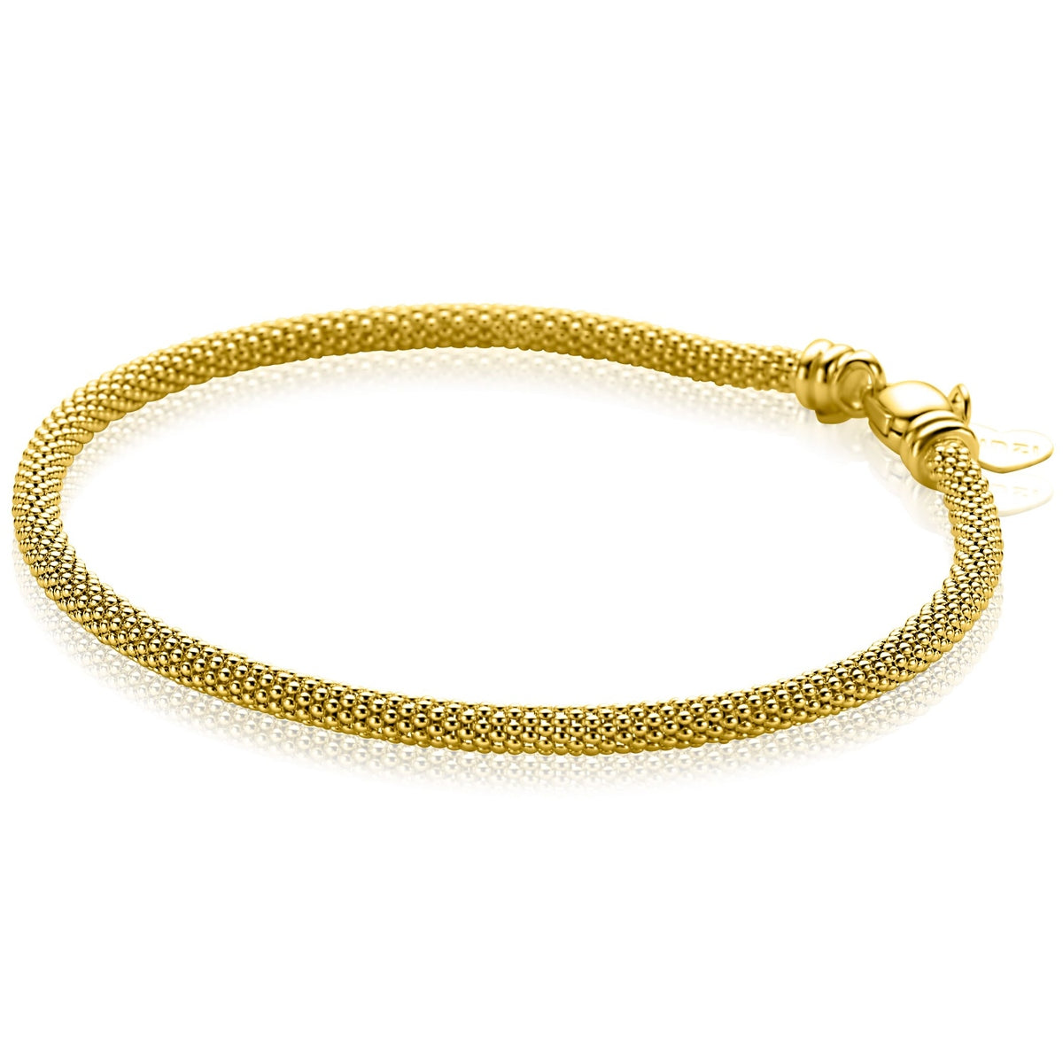 ZINZI gold plated popcorn armband 3mm breed 19cm ZIA2765G