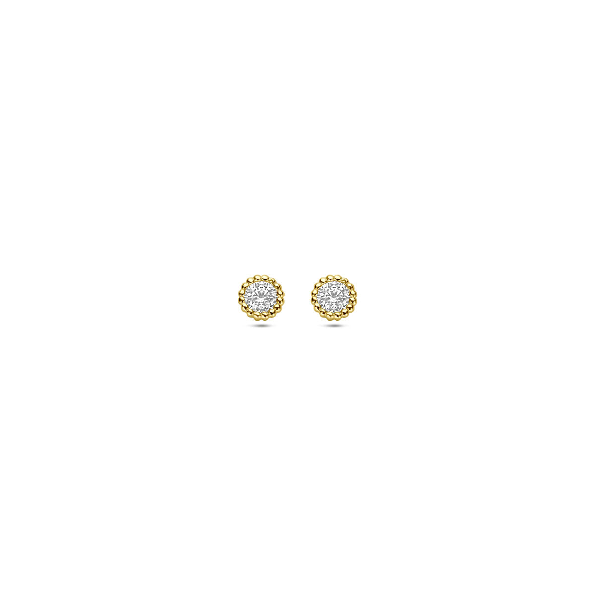 14K geelgouden oorknoppen zirkonia 4 mm - 4034649