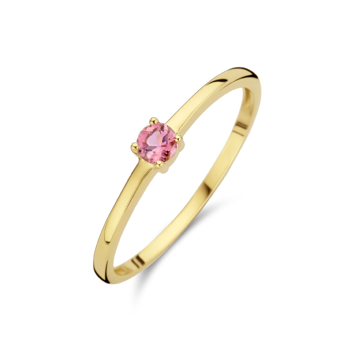 Ring met geboortesteen toermalijn oktober 14K geelgoud