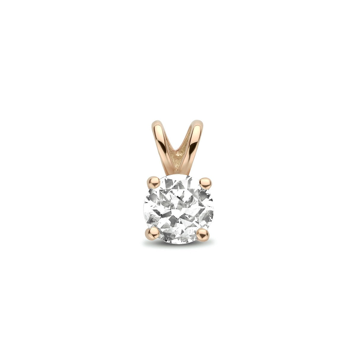 14K rosegoud hanger zirkonia 4400326 - PansiteNederland.nl