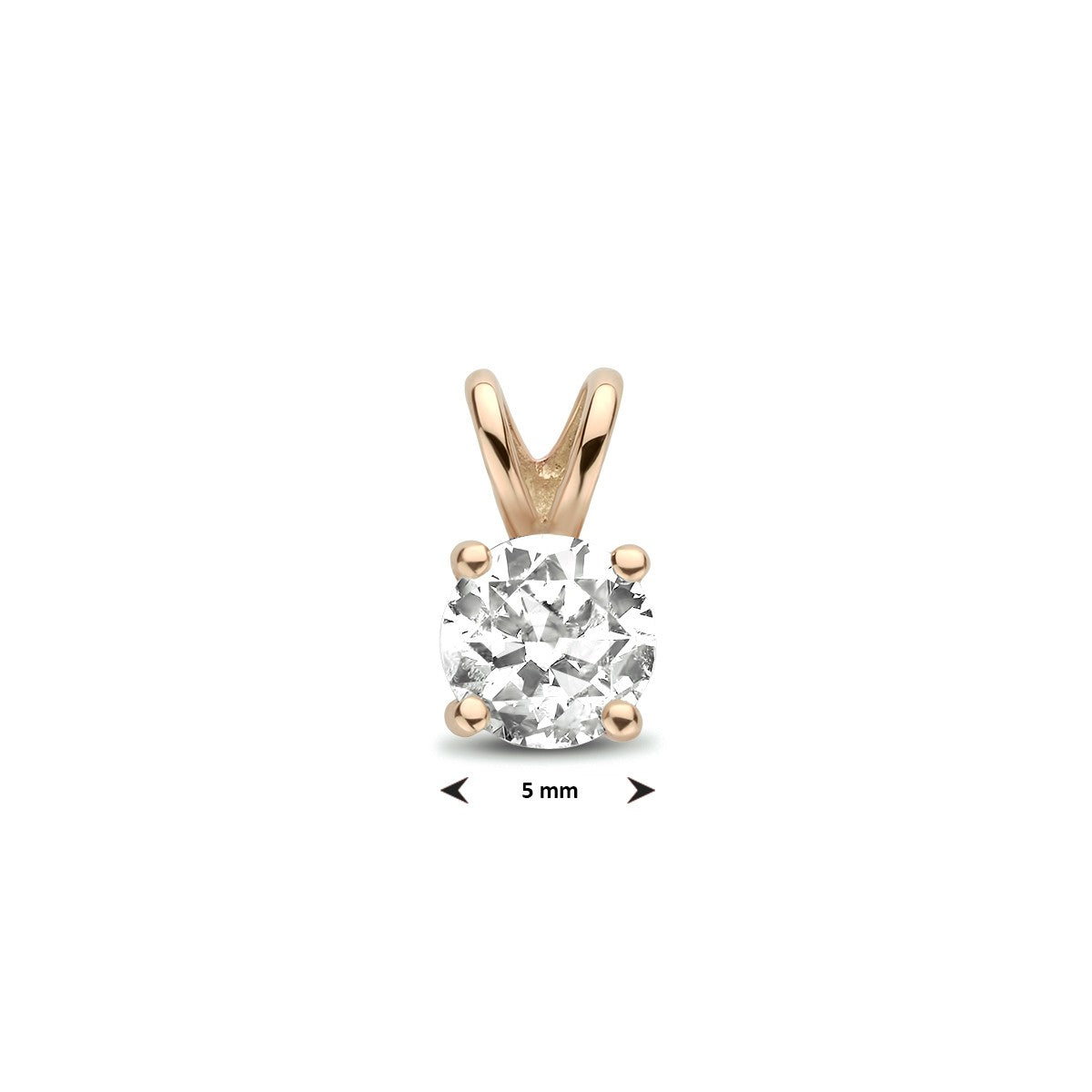 14K rosegoud hanger zirkonia 4400326 - PansiteNederland.nl