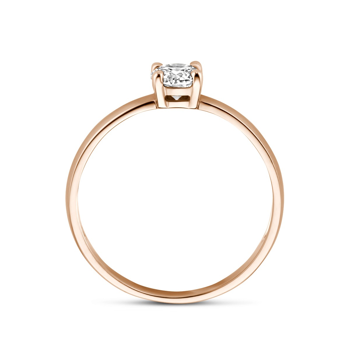 Ring zirkonia 14K roségoud