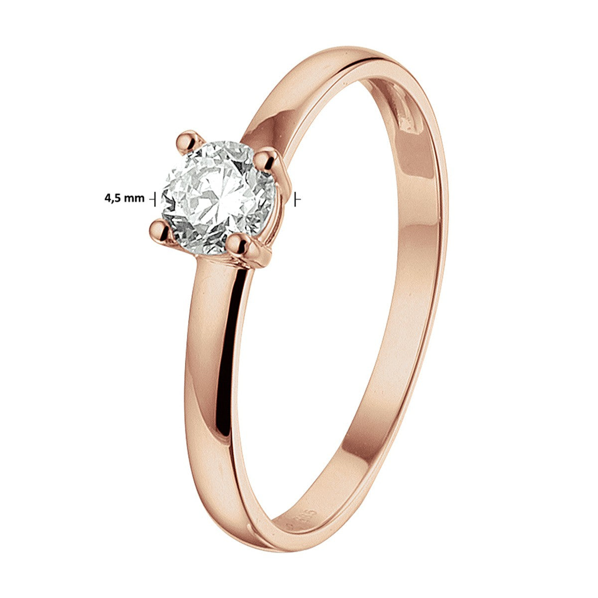 14K rosegoud Ring Met Zirkonia 4400935 - PansiteNederland.nl