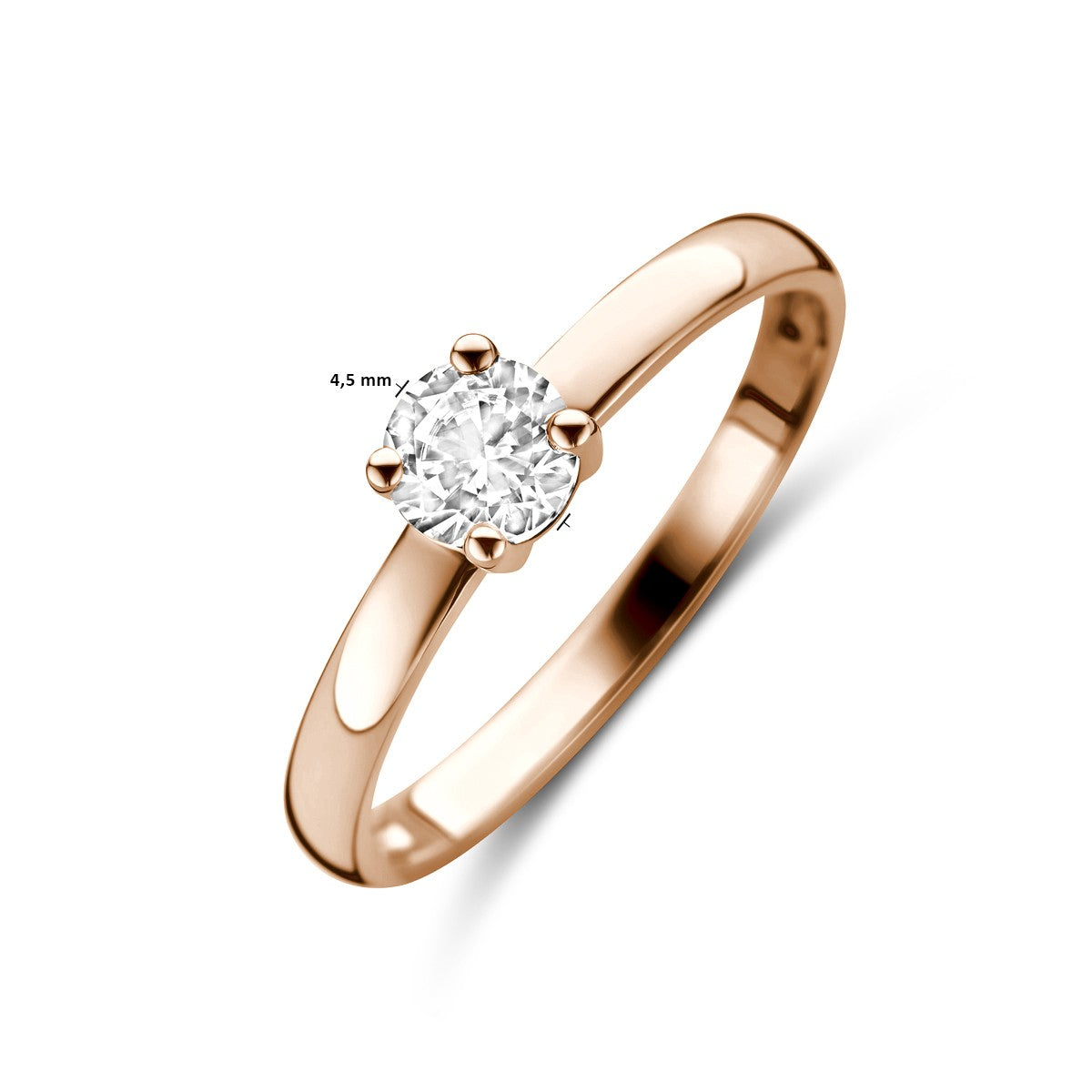 Ring zirkonia 14K roségoud