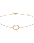 14K Roségoud Armband Hart 0,8 Mm 16 - 17 - 18 Cm 4401248 - PansiteNederland.nl