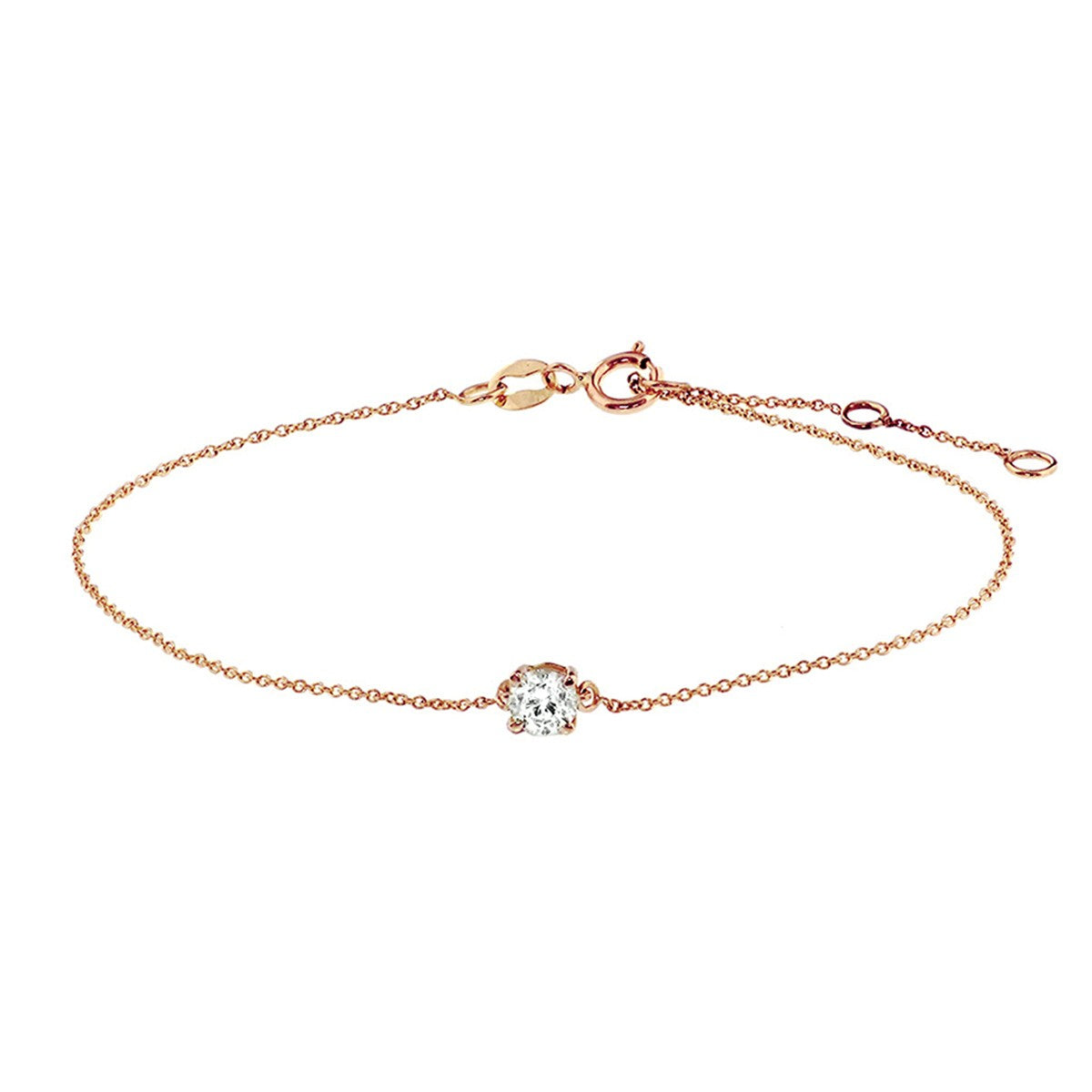 14K Roségoud Armband Zirkonia 0,8 Mm 16,5 - 17,5 - 18,5 Cm 4401249 - PansiteNederland.nl
