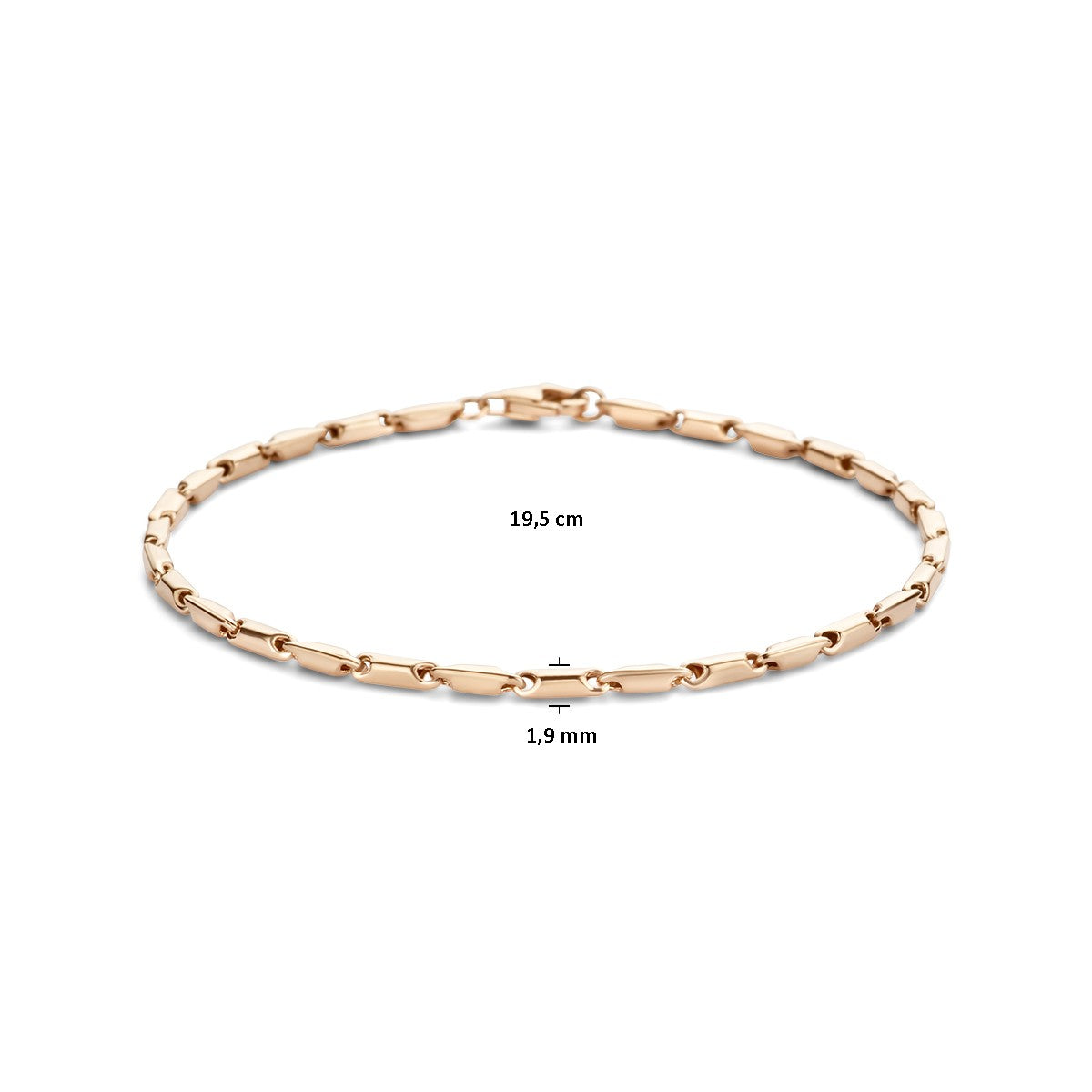 14K Roségoud Armband Staafjes 1,9 Mm 19.5 Cm 4401496 - PansiteNederland.nl