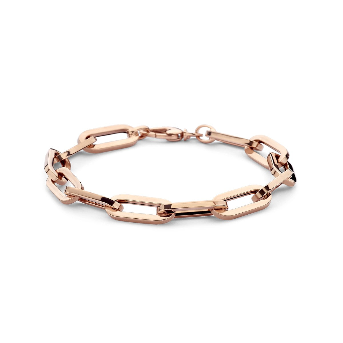 14K Roségoud Armband Paperclip Vierkante Buis 8 Mm 19,5 Cm 4401510 - PansiteNederland.nl