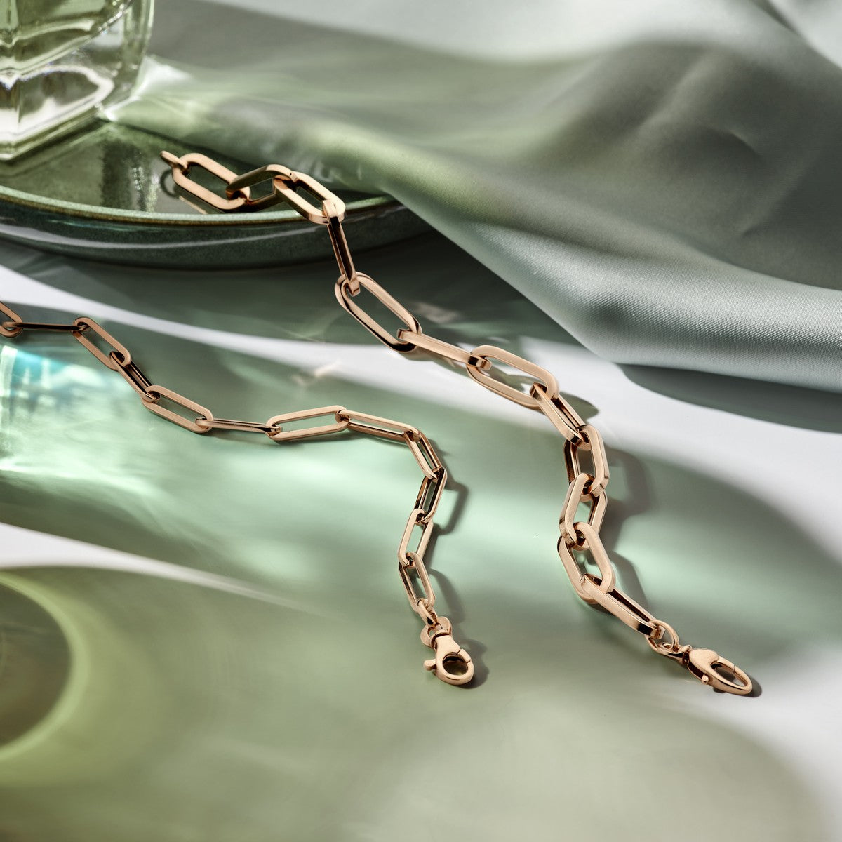 14K Roségoud Armband Paperclip Vierkante Buis 8 Mm 19,5 Cm 4401510 - PansiteNederland.nl